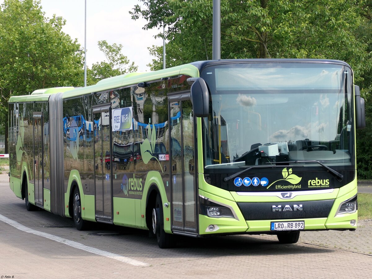 MAN Lion's City EfficientHybrid von Regionalbus Rostock in Rostock am 03.08.2024