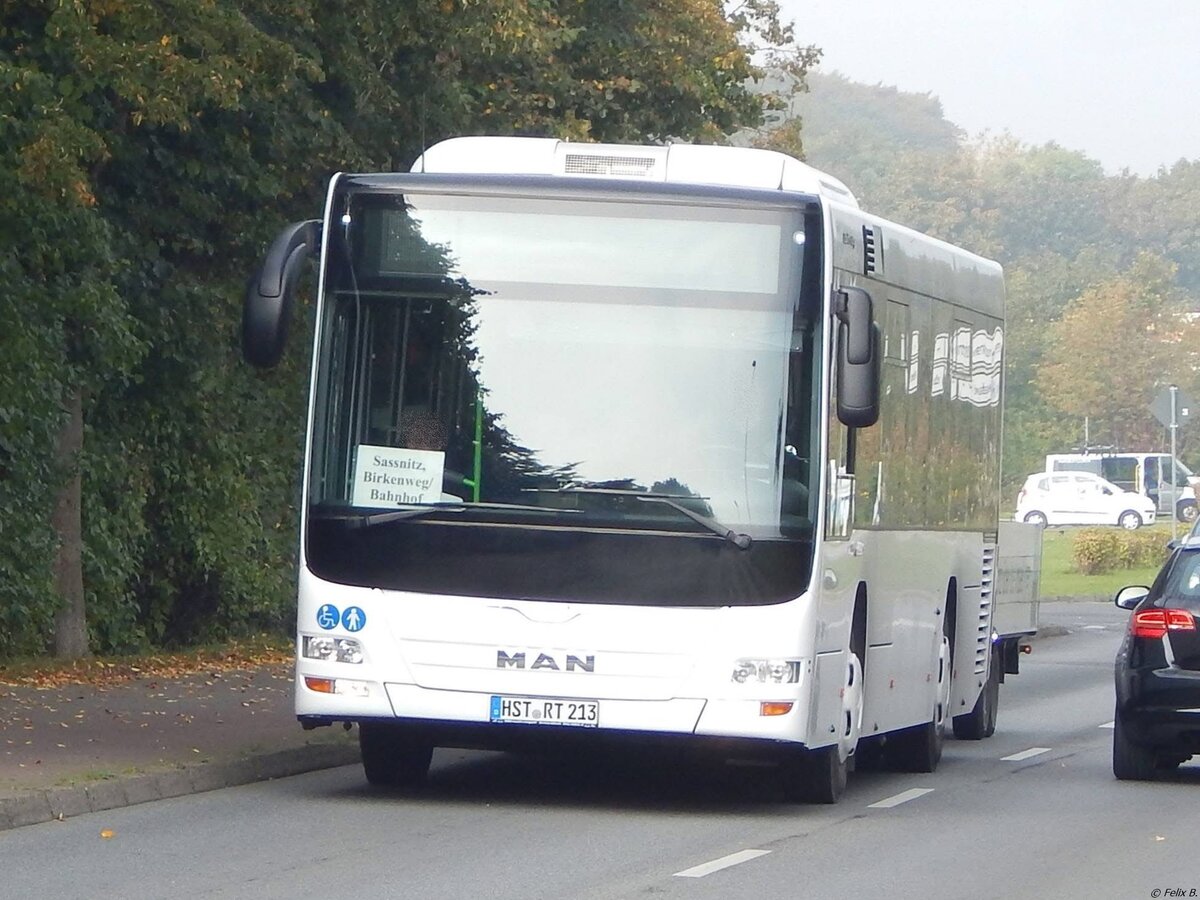 MAN Lion's City LE Ü vom Reiseienst Teske aus Deutschland mit Anhänger in Sassnitz am 03.10.2015