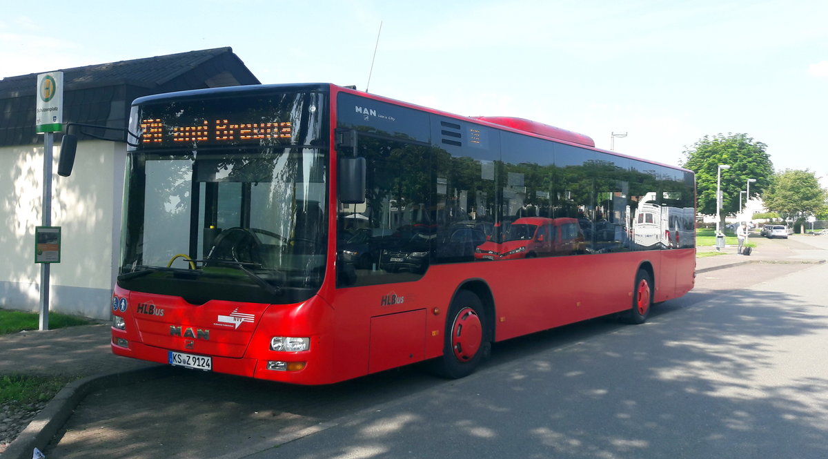MAN Lion`s City Linienbus, HLBUS vom Nordhessischen Verkersverbund gesehen in Warburg am 13.07.2017.