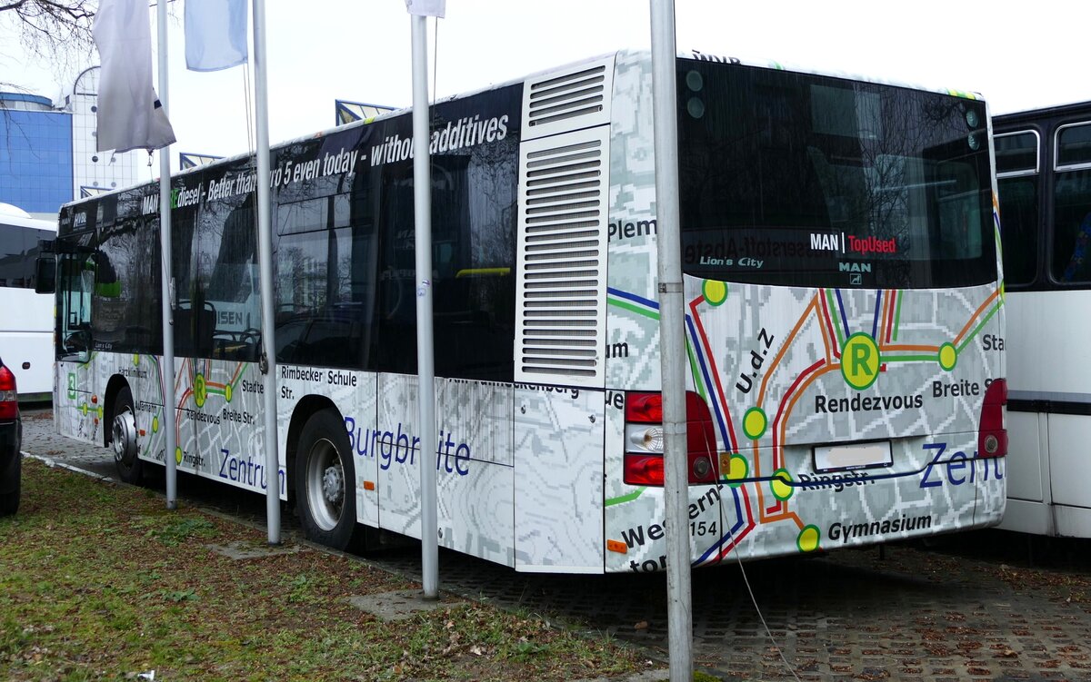 MAN Lion's City Midi -10,5m , ex Harzer Verkehrsbetriebe HVB (Nr.154) Berlin, bereits im März  2019. 