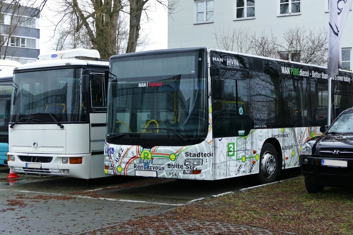 MAN Lion's City Midi -10,5m, ex Harzer Verkehrsbetriebe HVB (Nr.154). Berlin, bereits im März 2019.