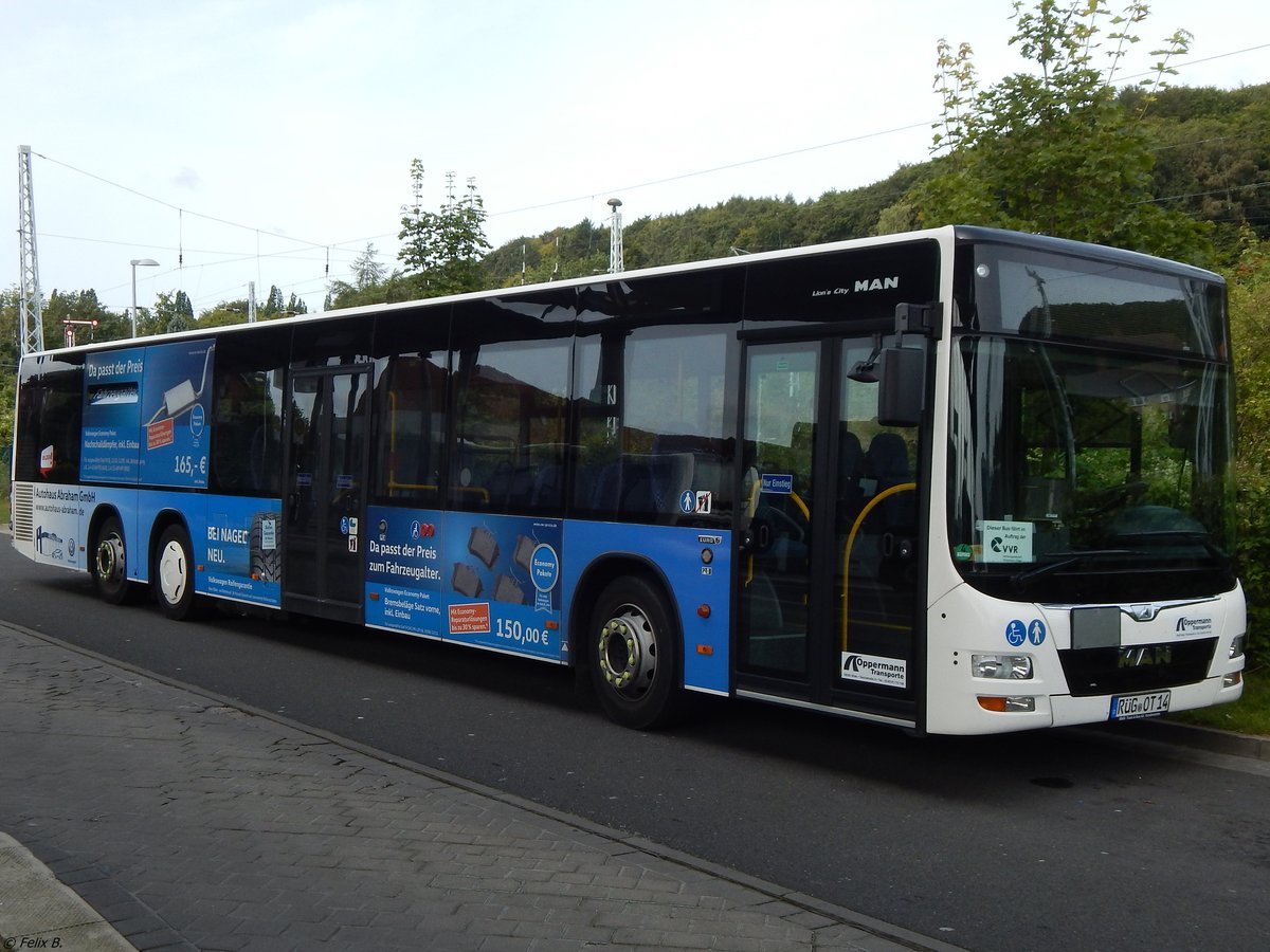 MAN Lion's City der Oppermann Transporte aus Deutschland in Sassnitz am 26.08.2017