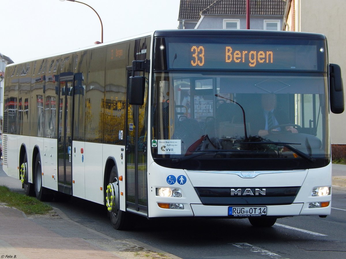 MAN Lion's City der Oppermann Transporte aus Deutschland in Bergen am 15.04.2016