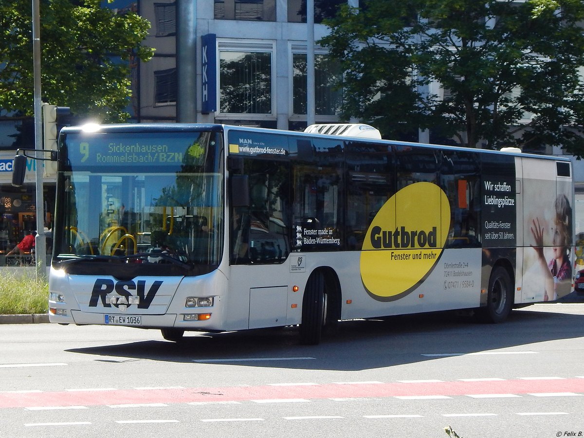 MAN Lion's City der Reutlinger Stadtverkehrsgesellschaft in Reutlingen am 20.06.2018