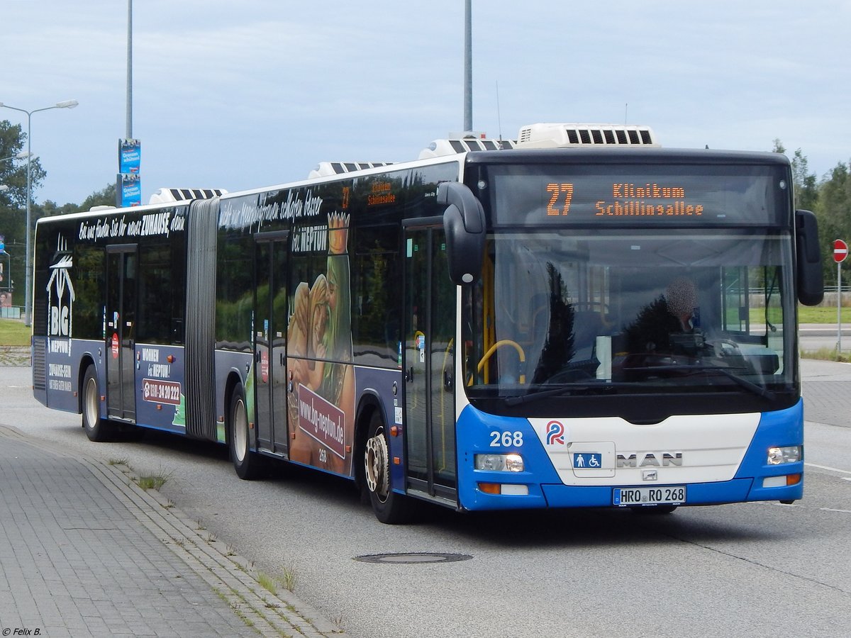 MAN Lion's City der Rostocker Straßenbahn AG in Rostock am 07.09.2017