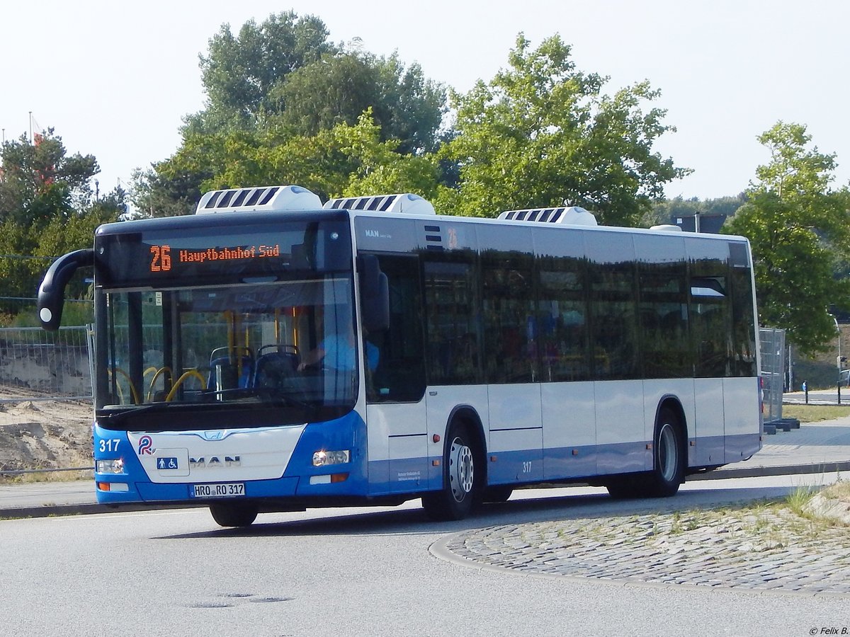 MAN Lion's City der Rostocker Straßenbahn AG in Rostock am 19.08.2018