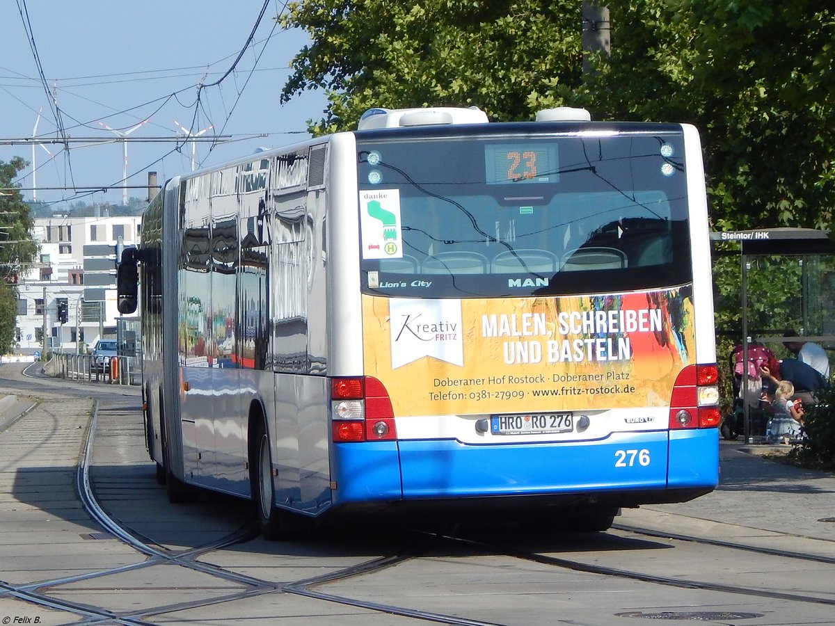 MAN Lion's City der Rostocker Straßenbahn AG in Rostock am 19.08.2018