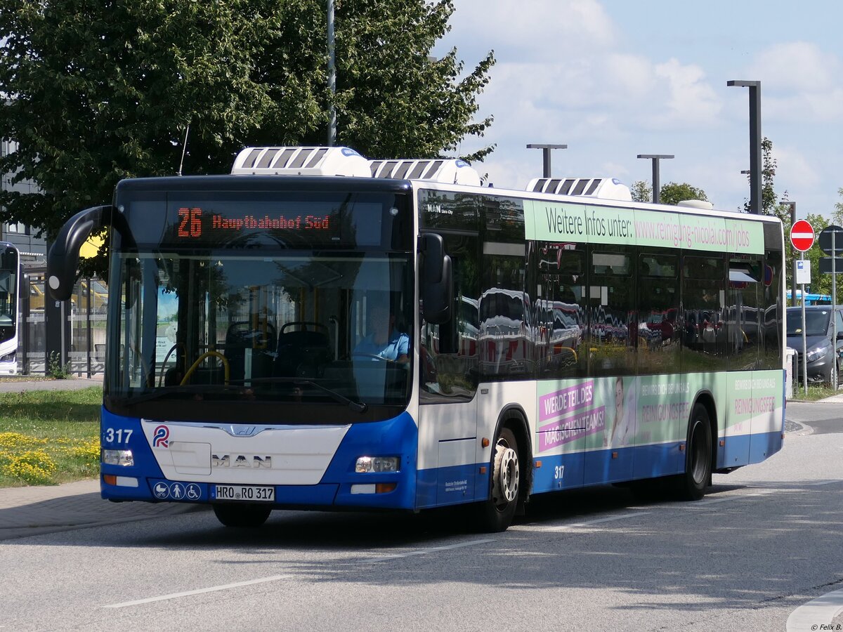 MAN Lion's City der Rostocker Stra�enbahn AG in Rostock am 03.08.2024