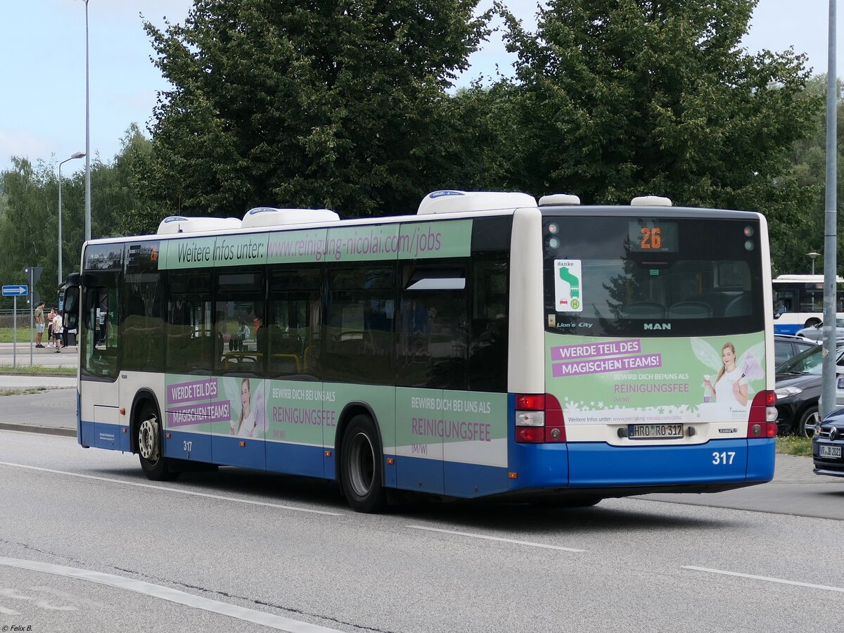 MAN Lion's City der Rostocker Stra�enbahn AG in Rostock am 03.08.2024