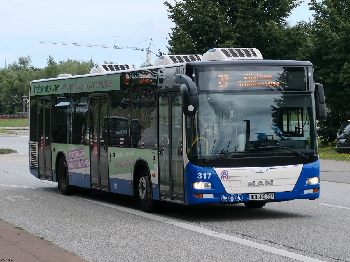 MAN Lion's City der Rostocker Stra�enbahn AG in Rostock am 03.08.2024