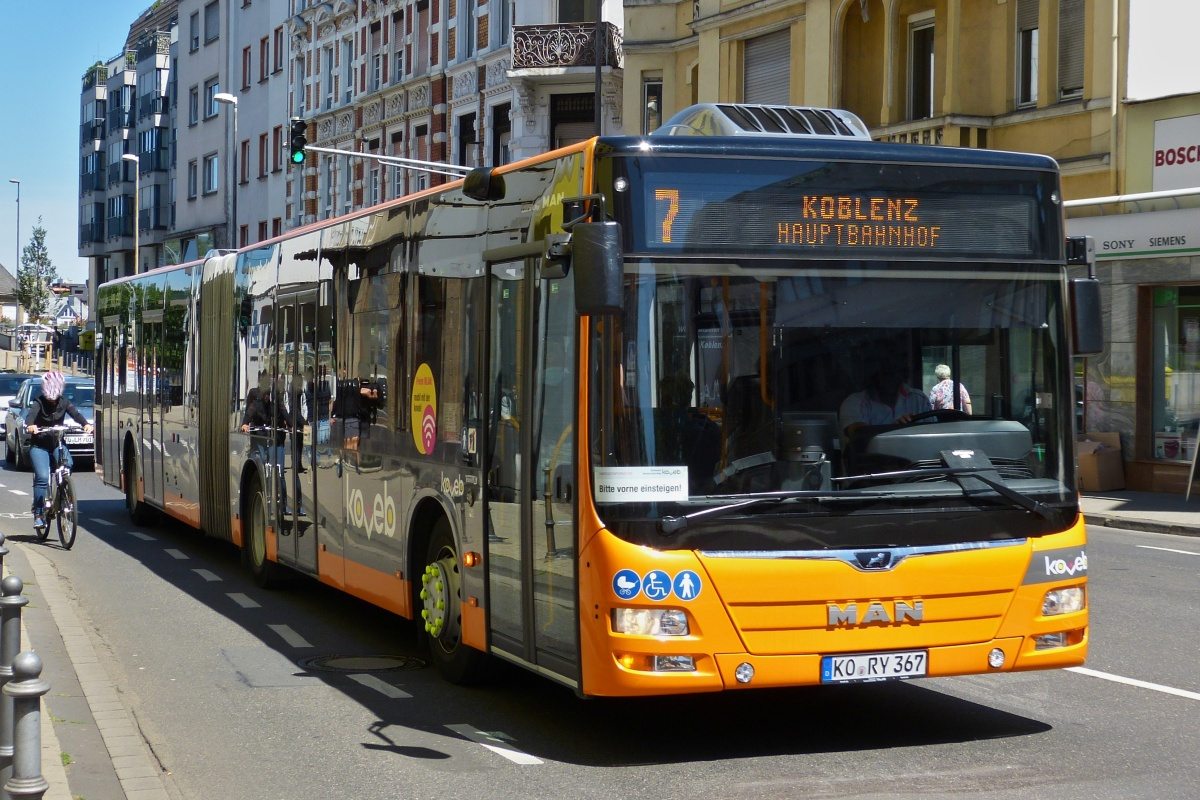 MAN Lion's City in den Straßen von Koblenz aufgenommen. 06.2022