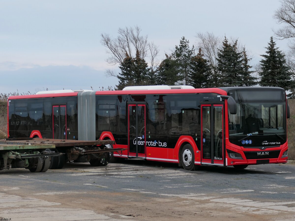 MAN Lion's City von URB aus Deutschland in Ueckermünde am 22.01.2023