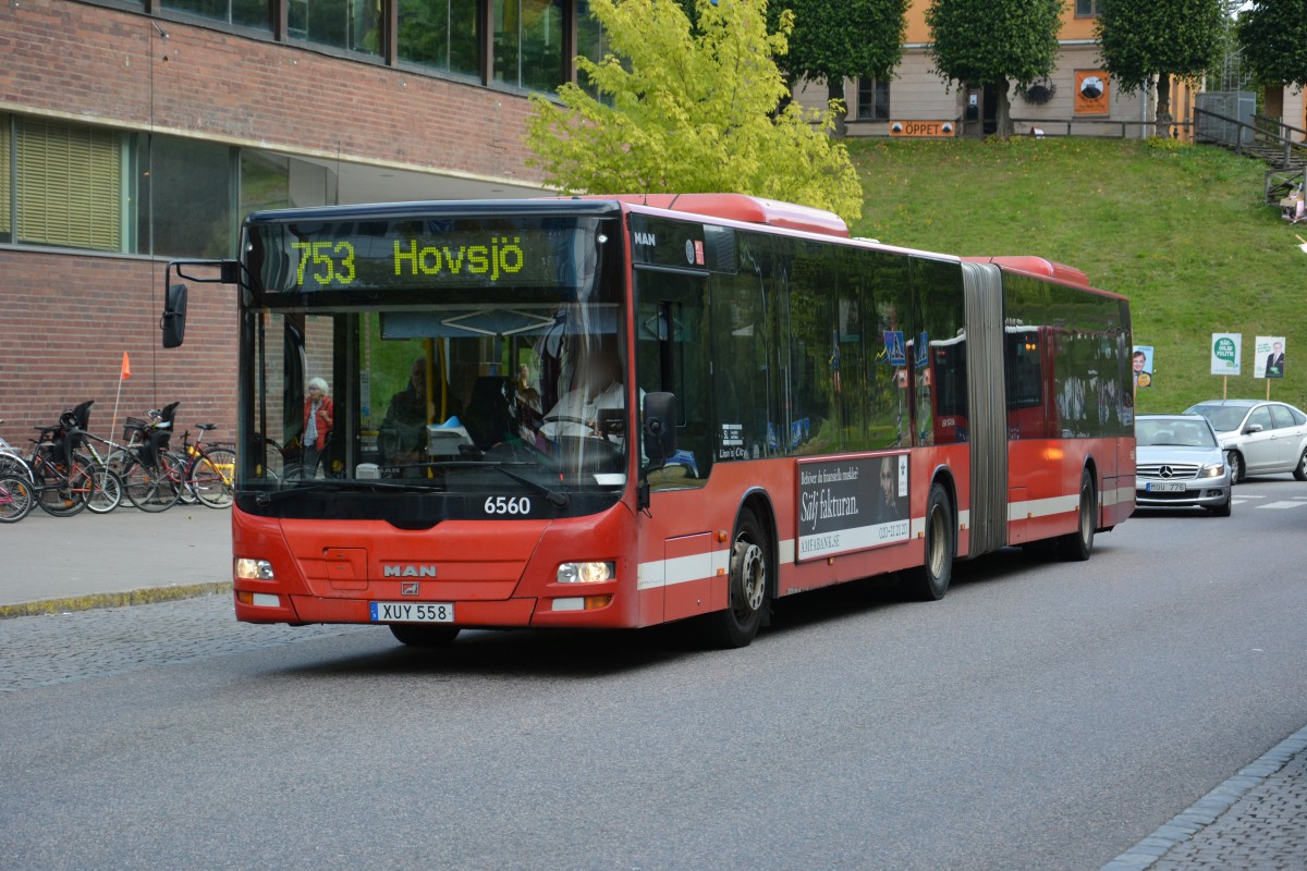 MAN Lion's City (XUY 558) fährt am 13.09.2014 auf der Linie 753 nach Hovsjö. Aufgenommen in Södertälje.