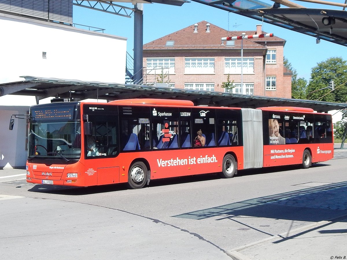 MAN Lion's City von ZugBus Regionalverkehr Alb-Bodensee in Reutlingen am 20.06.2018