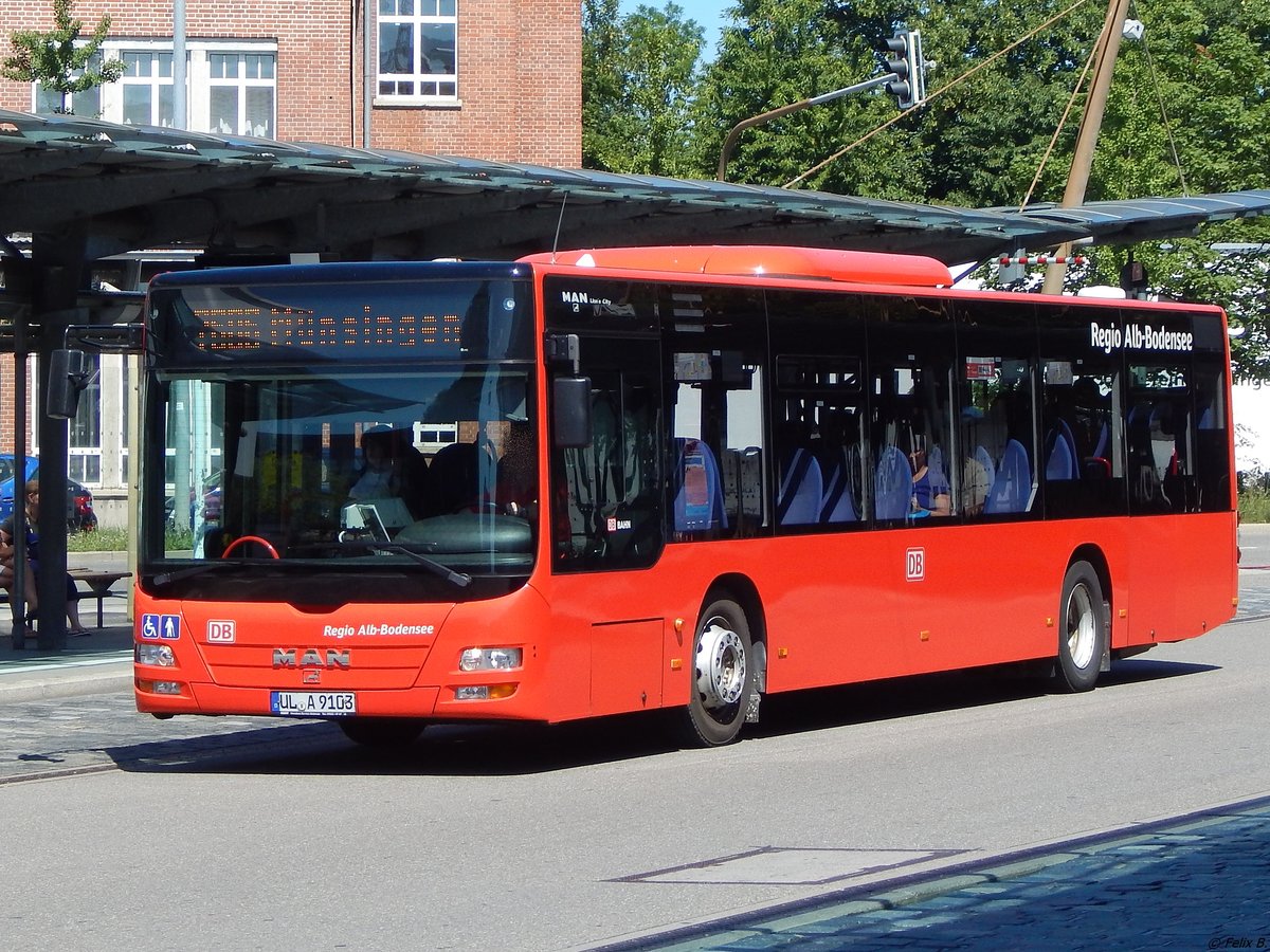 MAN Lion's City von ZugBus Regionalverkehr Alb-Bodensee in Reutlingen am 20.06.2018