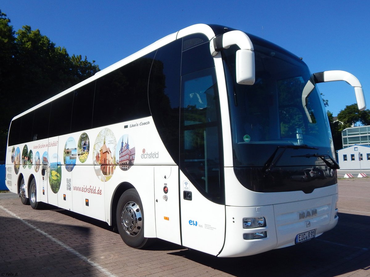 MAN Lion's Coach von EW Bus aus Deutschland im Stadthafen Sassnitz am 01.07.2015