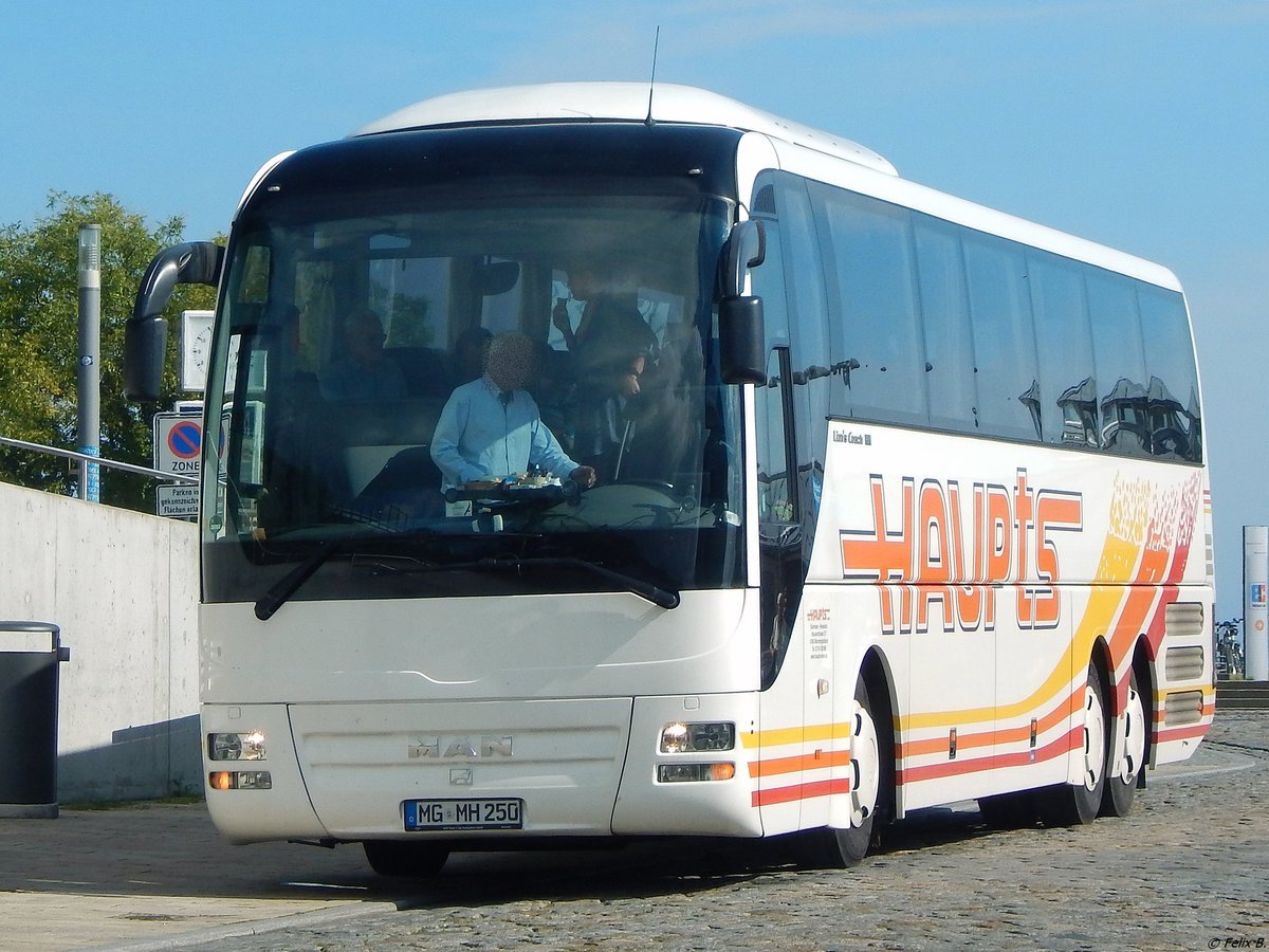 MAN Lion's Coach von Haupts aus Deutschland im Stadthafen Sassnitz am 17.09.2017