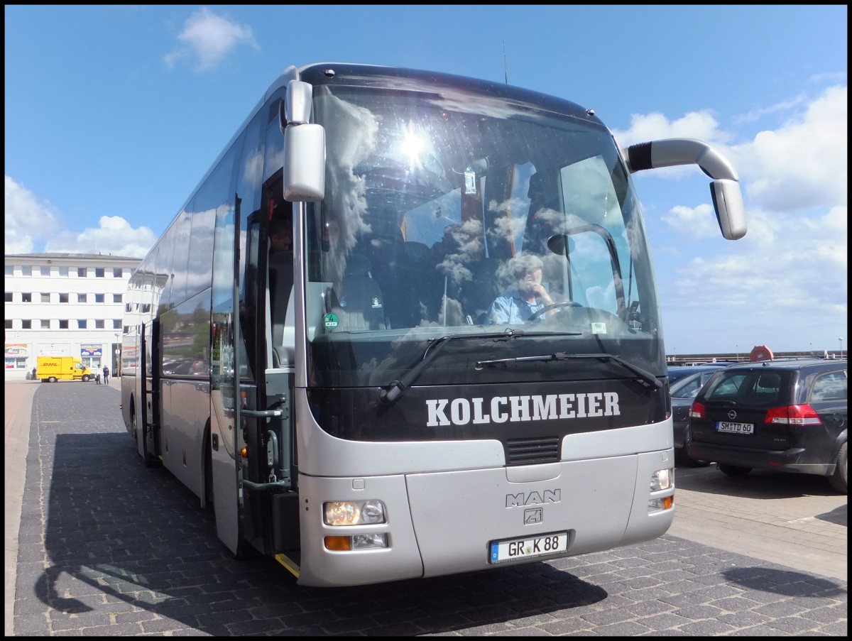 MAN Lion's Coach von Kolchmeier aus Deutschland im Stadthafen Sassnitz am 13.05.2014