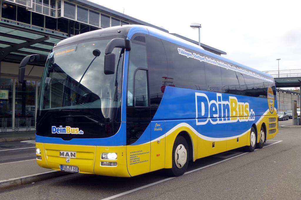 MAN Lion's Coach L  Dein Bus - Engelhardt , getauft auf  Claus Weselsky , Stuttgart Flughafen 06.11.2015