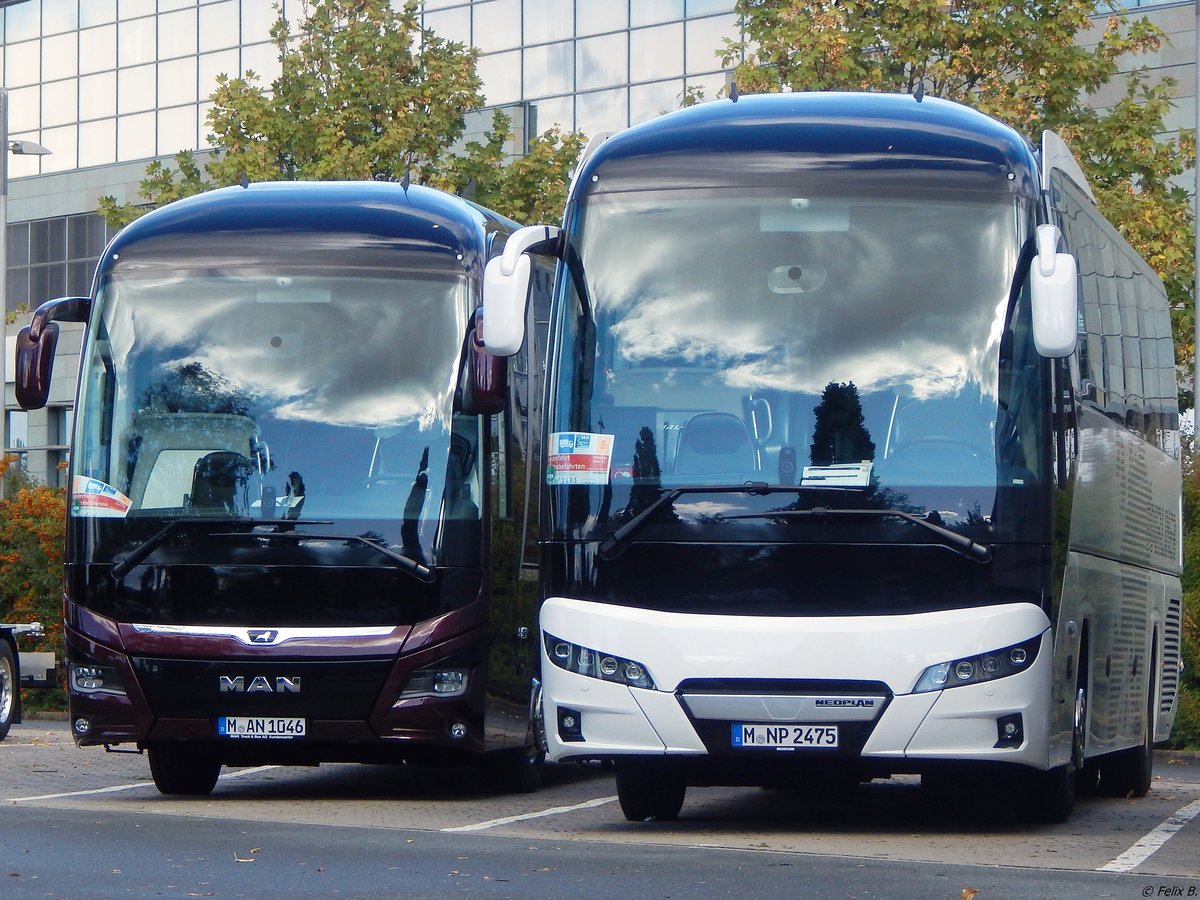 MAN Lion's Coach und Neoplan Tourliner Vorführwagen in Hannover auf der IAA am 24.09.2018