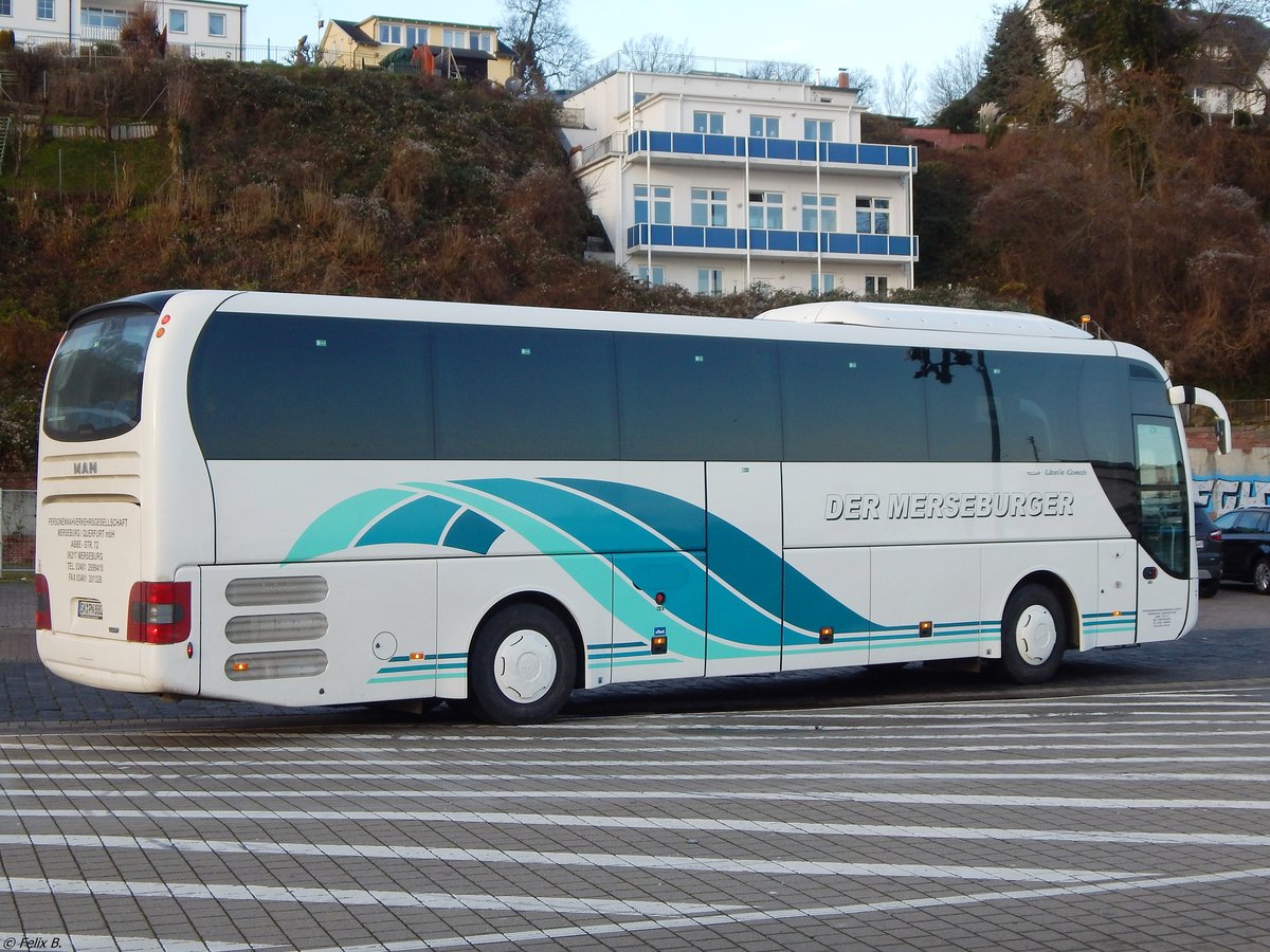 MAN Lion's Coach von Personennahverkehrsgesellschaft Merseburg-Querfurt mbH aus Deutschland im Stadthafen Sassnitz am 01.01.2018