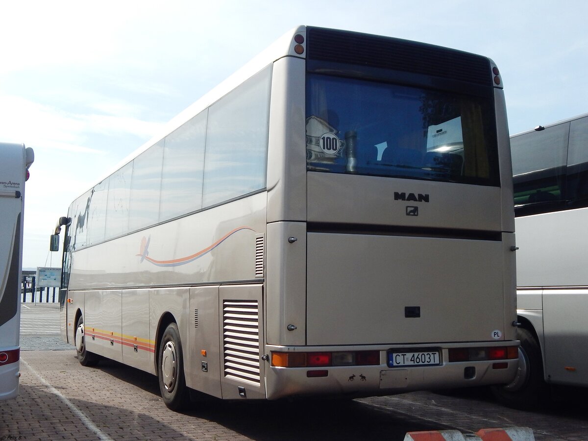 MAN Lion's Coach von Przewóz Osób  Ontour  Kamil Grzybowski aus Polen im Stadthafen Sassnitz am 07.09.2019