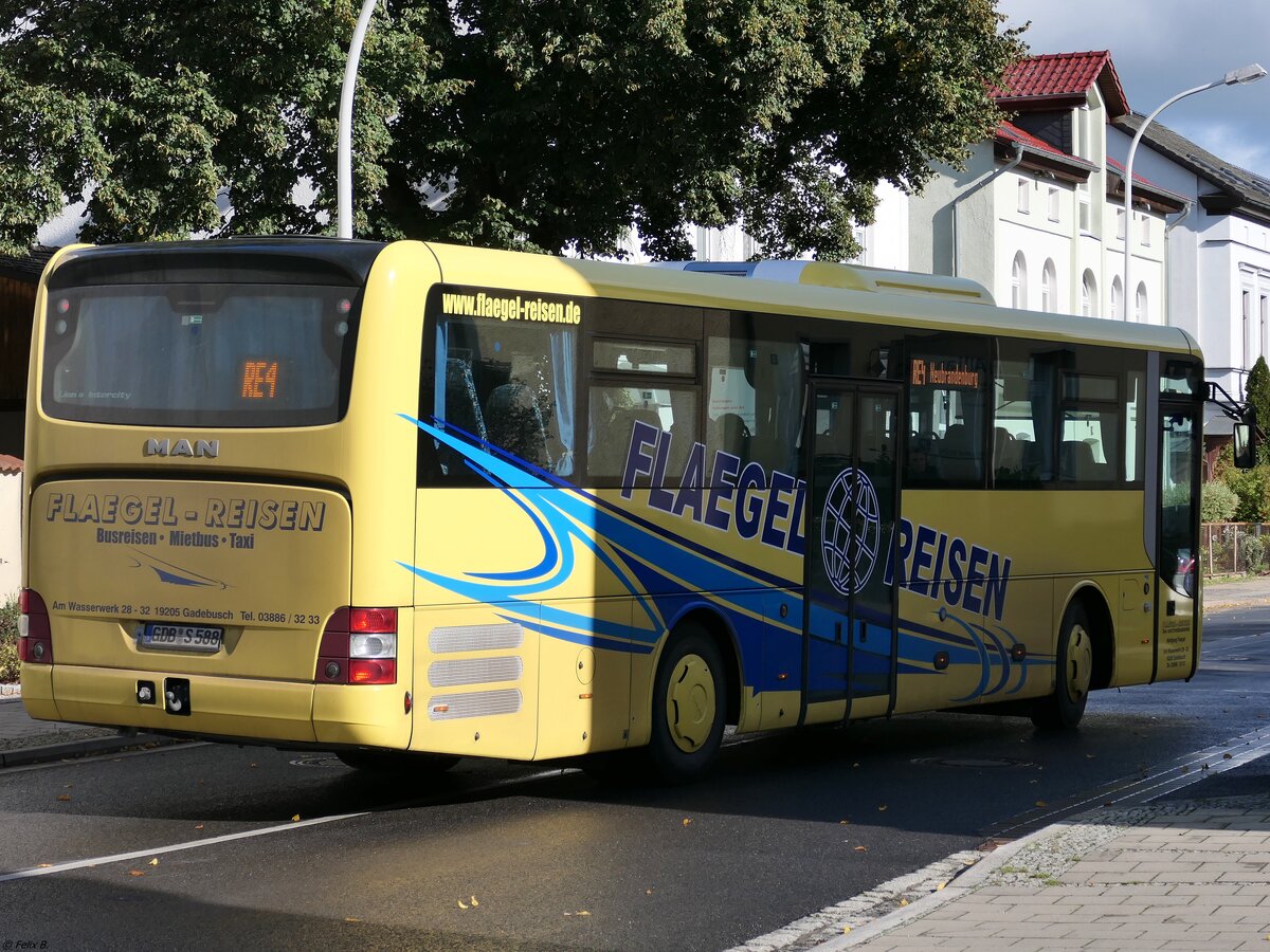 MAN Lion's Intercity von Flaegel Reisen aus Deutschland in Neubrandenburg am 10.10.2020
