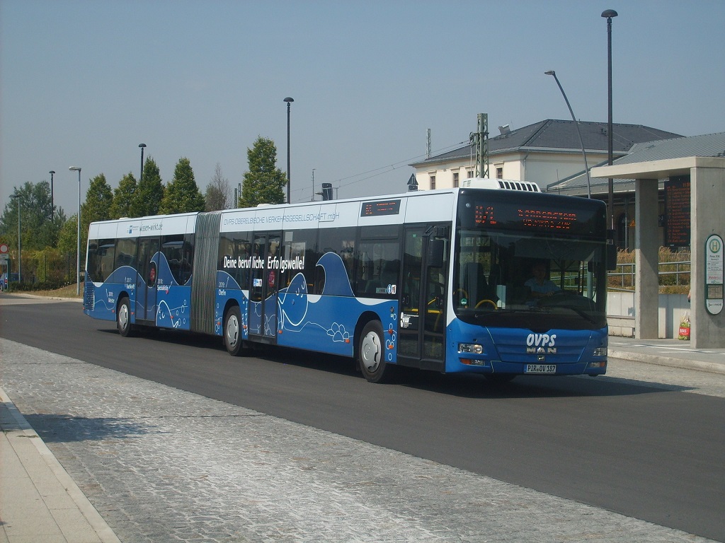 MAN NG 363 Lion´s City GL - PIR OV 187 - Wagen 187 - in Pirna, ZOB / Bahnhof - am 11-August-2015