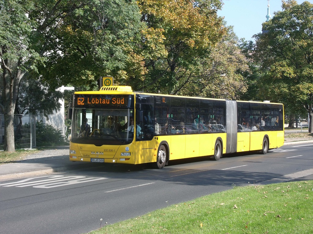 MAN NG 393 Lion´s City GL - DD VS 1606 - Wagen 930 606  Sabine  - in Dresden, Budapester Straße - am 5-Oktober-2015