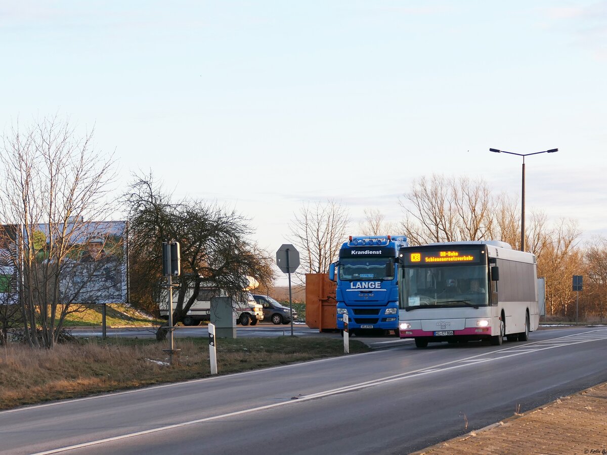MAN Niederflurbus 2. Generation von City-Tours-Wenzel aus Deutschland (exex Regionalbus Hannover, ex Verkehrsgesellschaft Hameln-Pyrmont mbH) in Klatzow am 21.01.2022