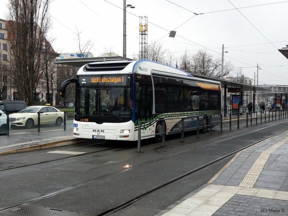 MAN NL253 Lion`s City Hybrid am 07.03.2020 in Leipzig.