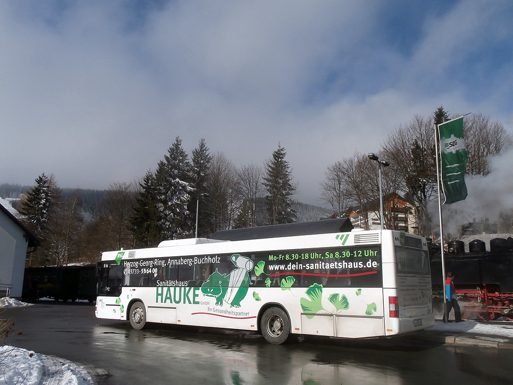 MAN NÜ 210 auf der Linie 210 aus Kurort Oberwiesenthal nach Chemnitz. (6.2.2014)