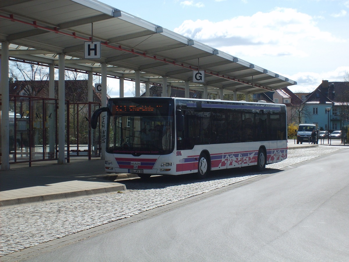 MAN NÜ 313 Lion´s City Ü - OSL KV 55 - in Senftenberg, Busbahnhof - am 13-April-2015