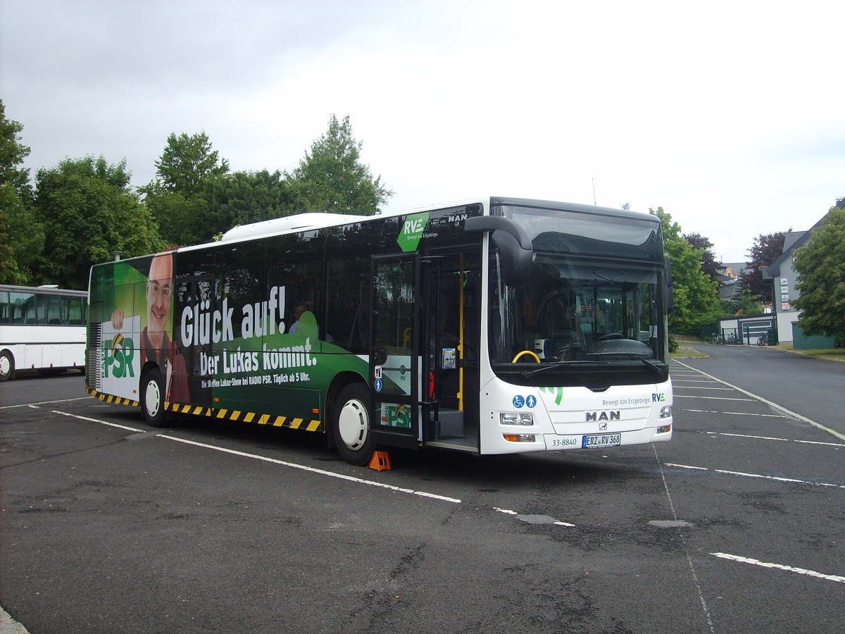 MAN NÜ 320 Lion´s City Ü (A 20) - ERZ RV 368 - Wagen 33-8840 - in Olbernhau, Busbahnhof - am 10-Juni-2015