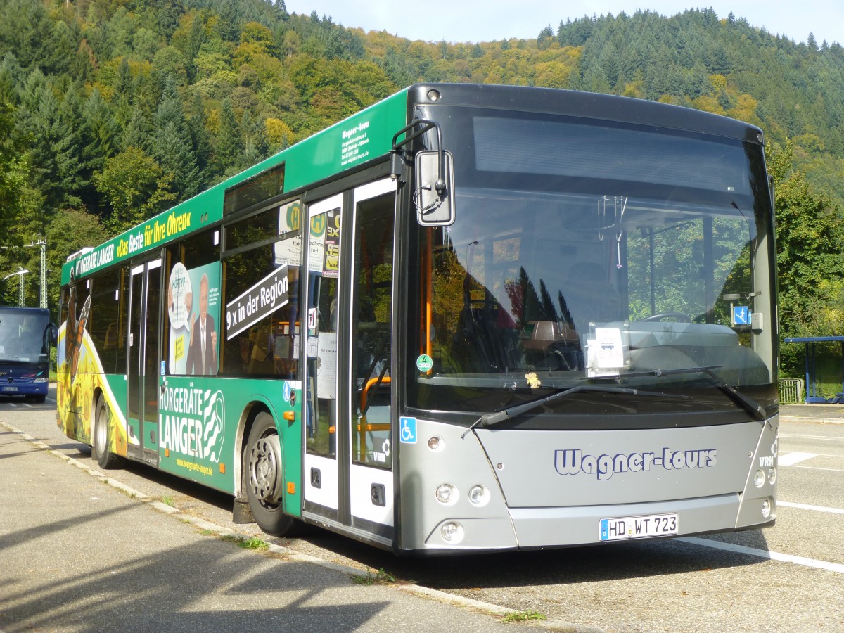 MAZ 203  Wagner  unterwegs für BRN, Bushersteller aus Weißrussland, Neckargemünd 28.09.2014