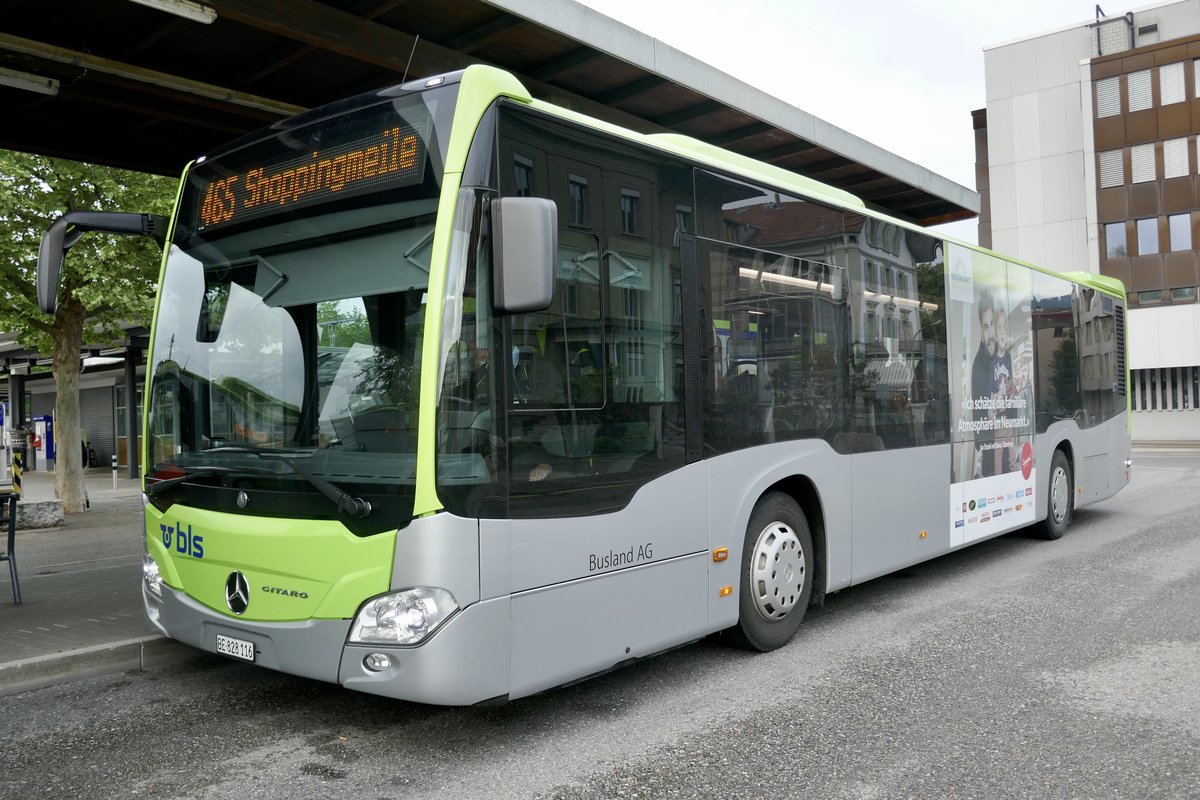 MB C2 116 der Busland AG am 13.5.20 beim Bahnhof Burgdorf.