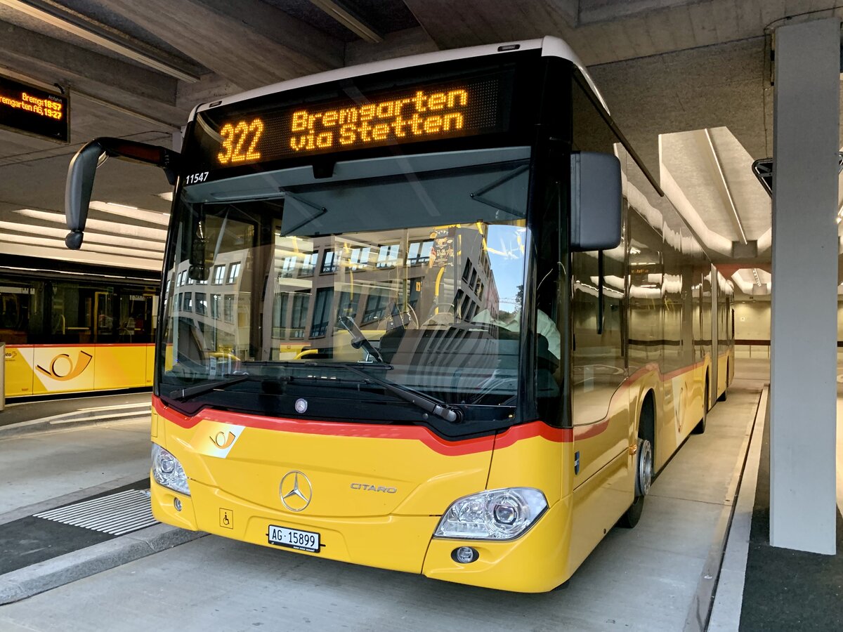 MB C2 G '11547'  AG 15899  des PU Wicki Transport, Zufikon am 14.10.21 in der Postautostation in Baden.