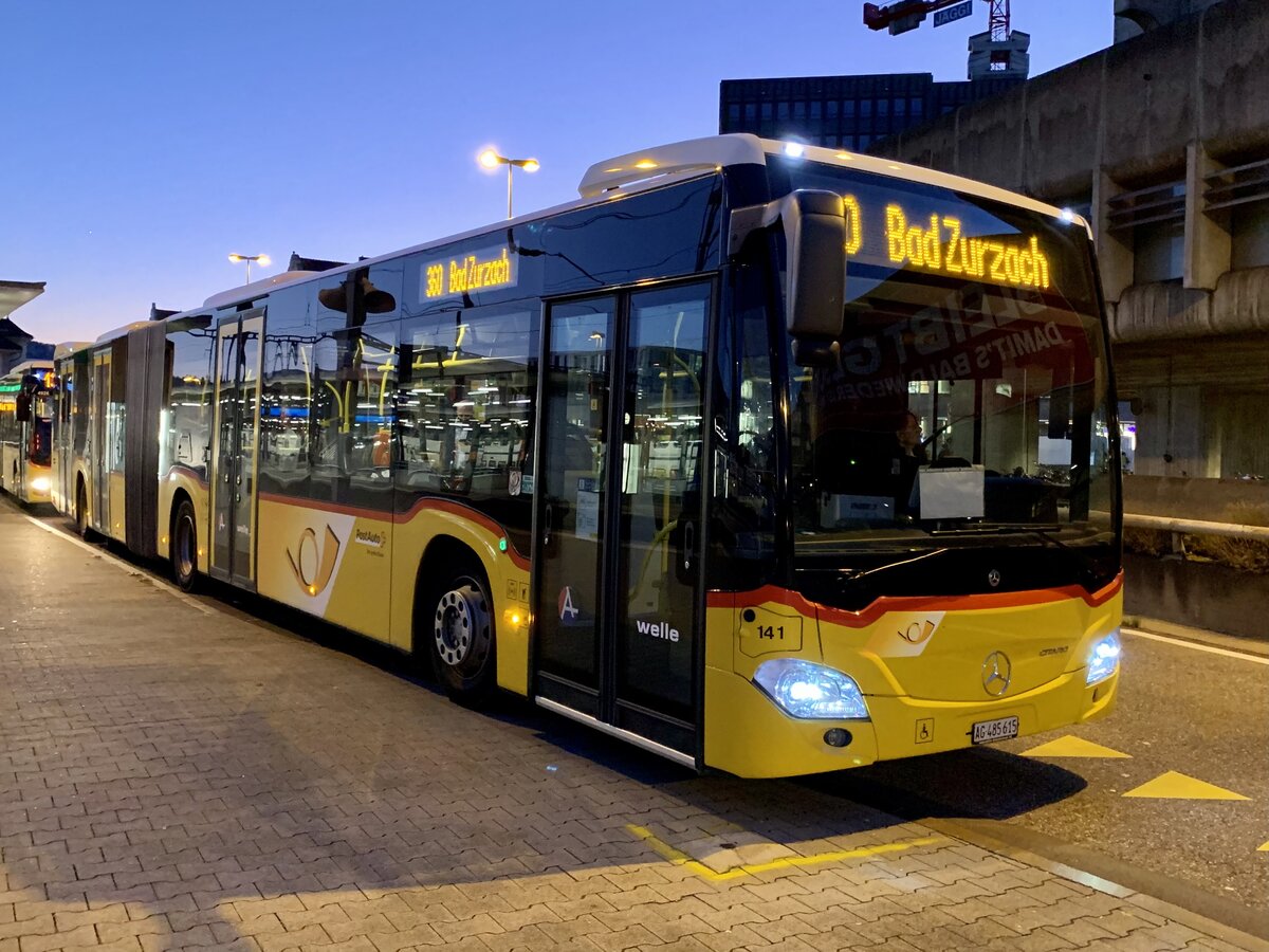 MB C2 G '11559' des PU Indermühle Bus, Reckingen am 14.10.21 kurz vor der Abfahrt in Brugg.