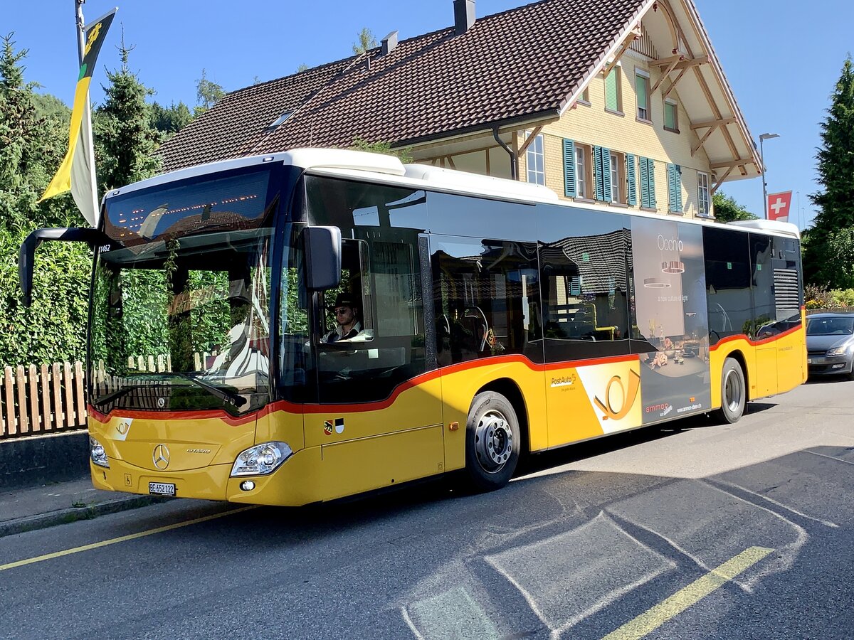 MB C2 hybrid '11462' PostAuto Regie Laupen am 29.7.21 in Mühleberg Dorf.