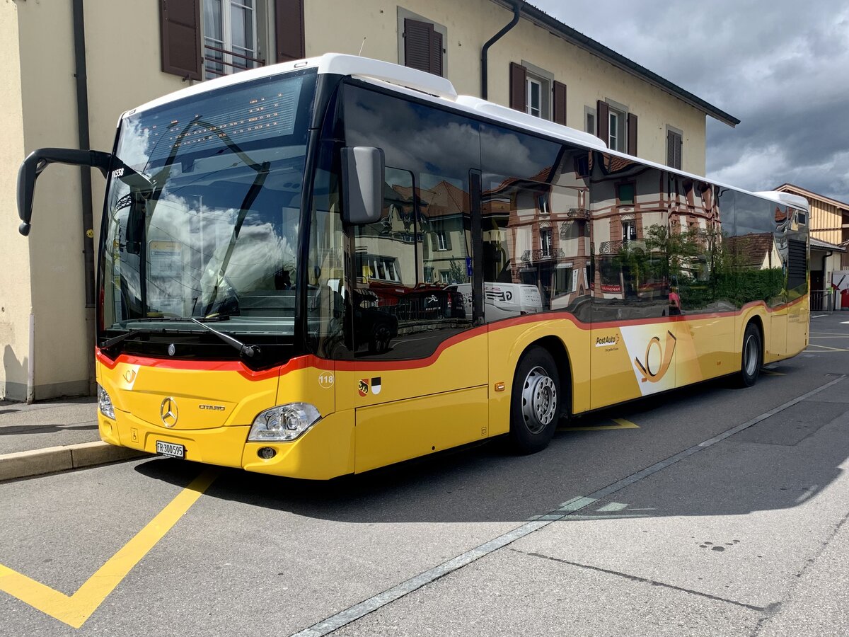 MB C2 hybrid '11558' vom PU Wielandbus, Murten am 17.5.21 beim Bahnhof Kerzers.