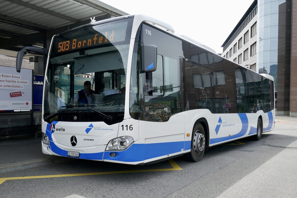 MB C2 hybrid Nr. 116 der am 22.5.22 beim Bahnhof Olten steht.