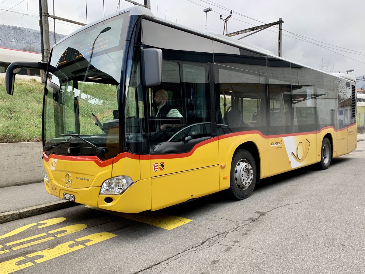 MB C2 K '10750'  BE 748 705  vom PU Tobler Nicolas SA, Rebeuvelier am 12.4.21 beim Bahnhof Moutier.