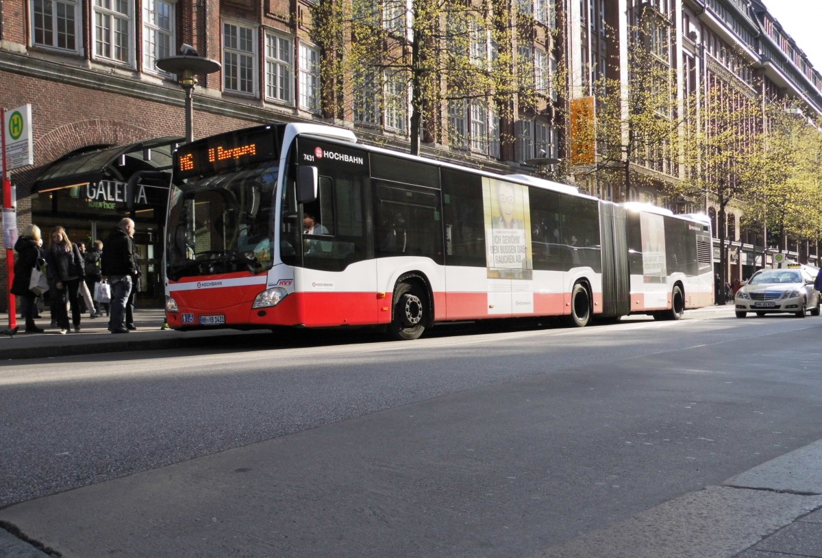 MB Citaro C2 G HHA 7431 auf Linie M6 auf der Mönckebergstr. am 2.5.15