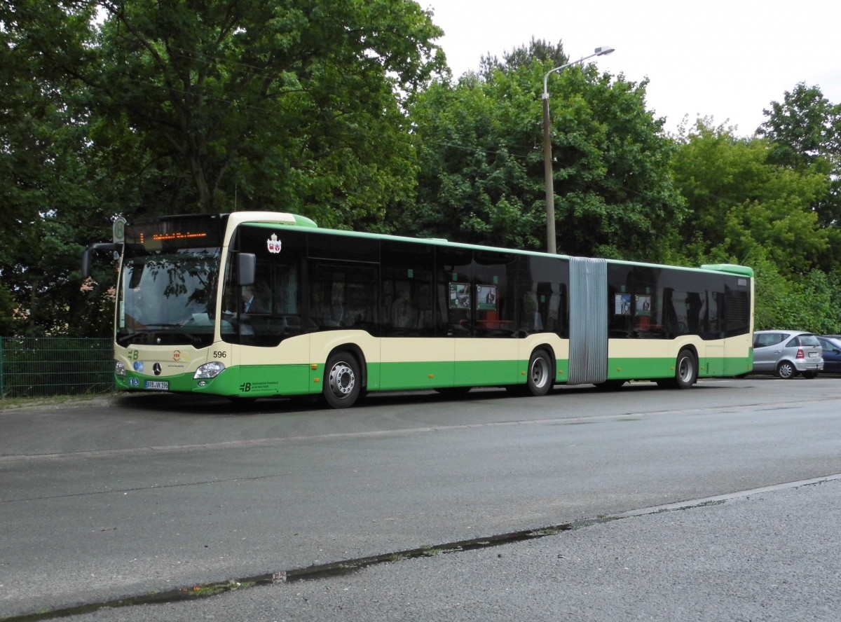 MB Citaro C2 G VBBr Wg.596 auf Linie E, Bf.Kirchmöser am 23.06.15