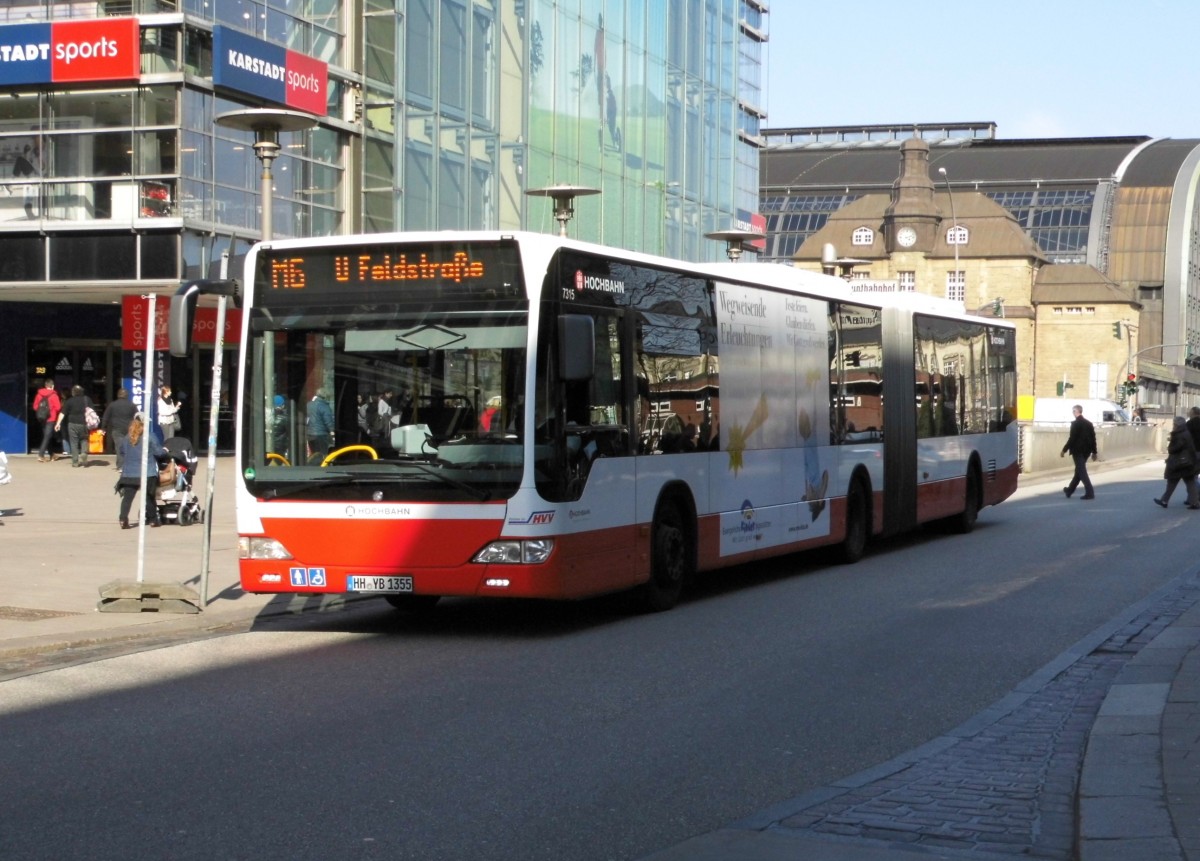 MB Citaro Facelift G HHA 7315 auf Linie M6 am HBF/Mönckebergstr., 9.4.15