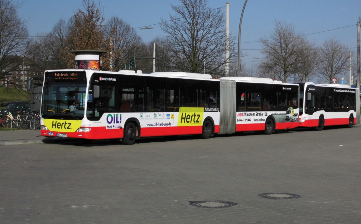 MB Citaro Facelift G HHA 7270 auf Linie M13 am S Veddel, 9.4.15