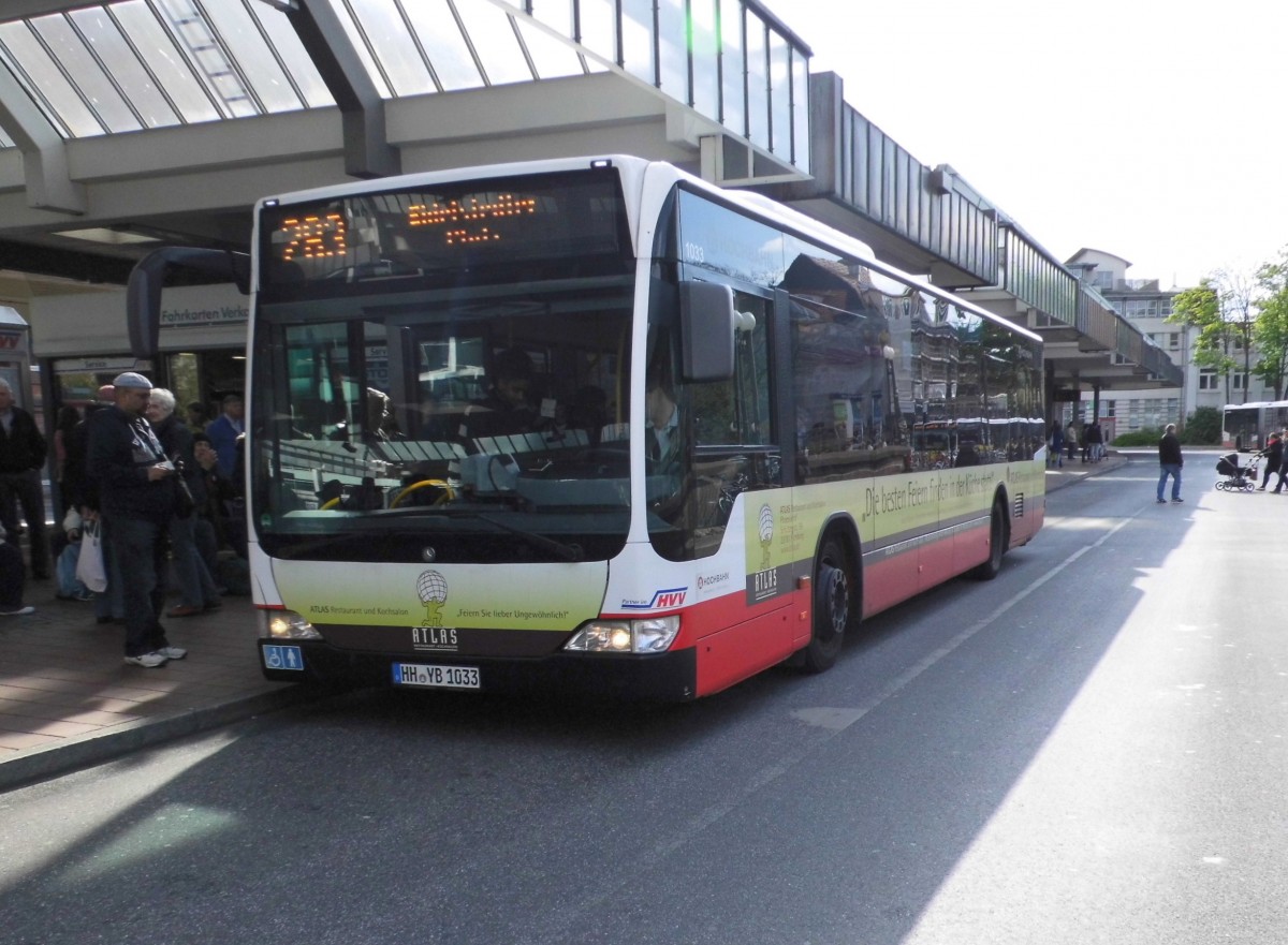 MB Citaro Facelift HHA 1033 auf Linie 283 am Bf.Altona, 2.5.15