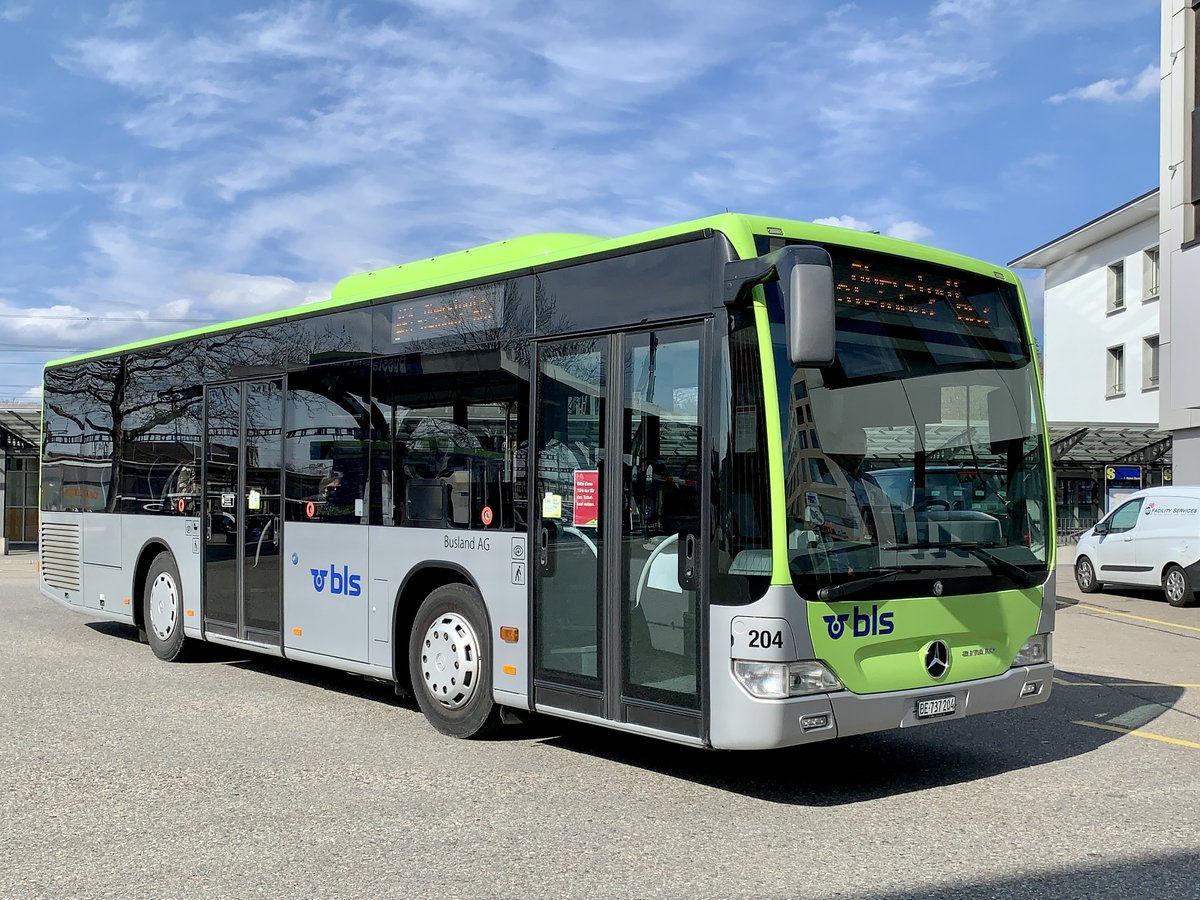 MB Citaro Facelift K 204 der Busland AG am 25.3.21 nach der Abfahrt beim Bahnhof Burgdorf.