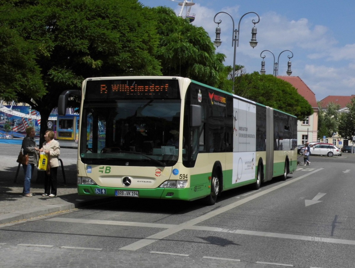 MB Citaro II G VBBr Wg.594 auf Linie B, Neustädtischer Markt am 25.06.15