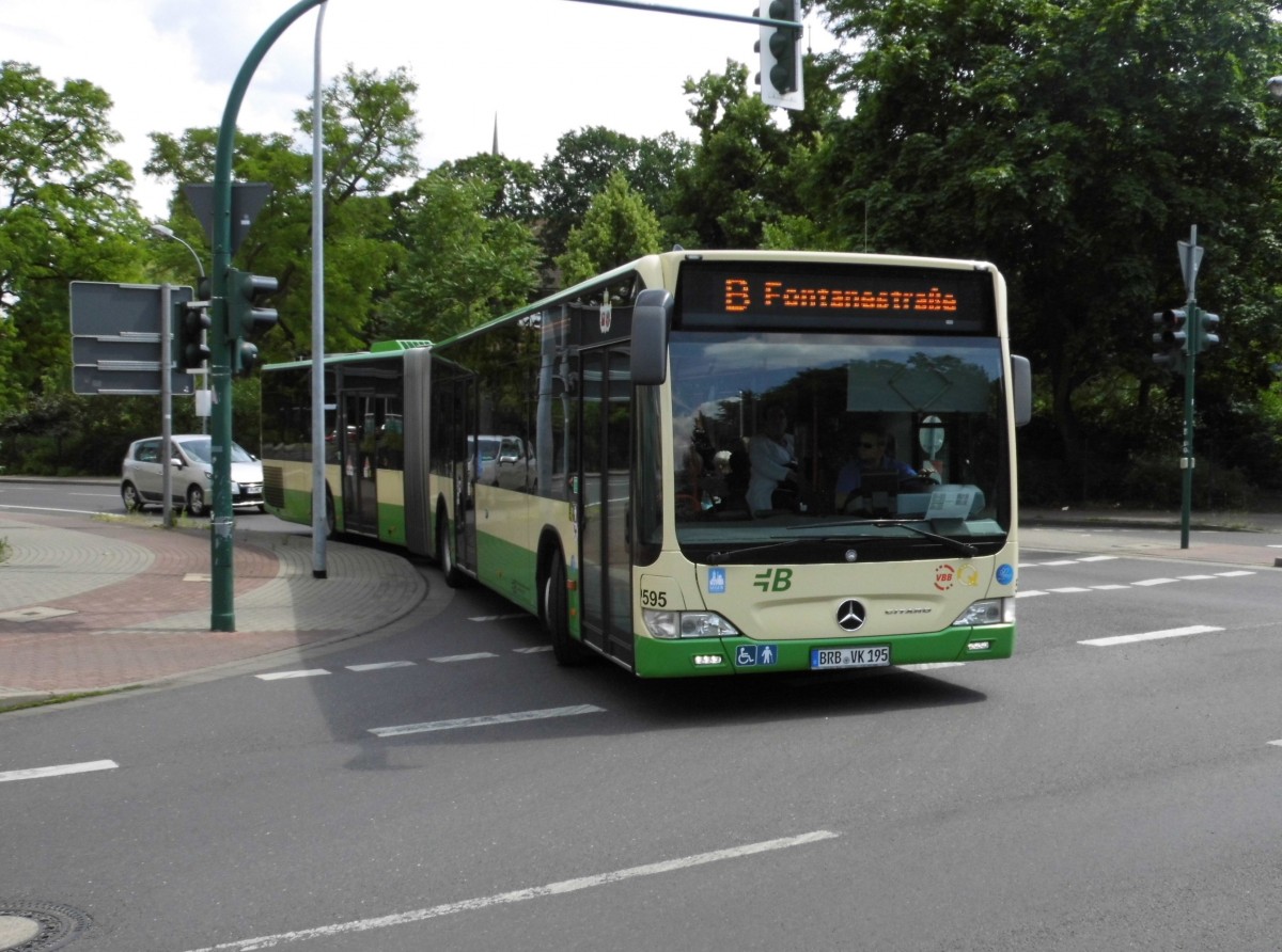 MB Citaro II G VBBr Wg.595 auf Linie B, Brielower Str. am 25.06.15